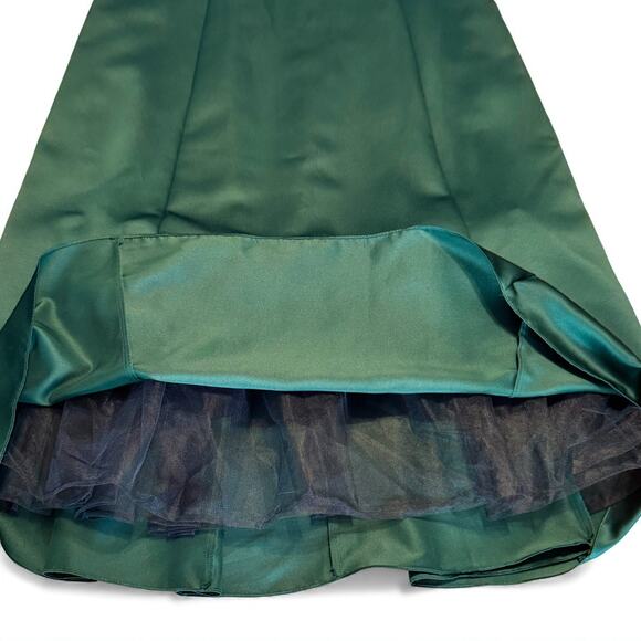 Vintage 90s Michaelangelo Emerald Green Formal Evening Gown Dress Sz 16 USA Glam - Picture 6 of 12